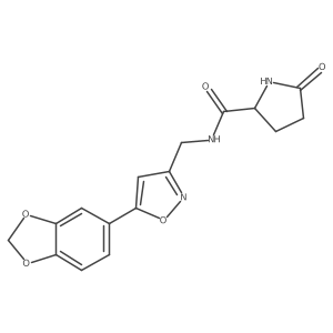 N-((5-(benzo[d][1,3]dioxol-5-yl)isoxazol-3-yl)methyl)-5-oxopyrrolidine-2-carboxamide Structure