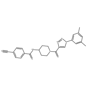 4-cyano-N-(1-(1-(3,5-dimethylphenyl)-1H-1,2,3-triazole-4-carbonyl)piperidin-4-yl)benzamide结构式