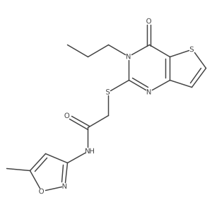 N-(5-methyl-1,2-oxazol-3-yl)-2-({4-oxo-3-propyl-3H,4H-thieno[3,2-d]pyrimidin-2-yl}sulfanyl)acetamide结构式