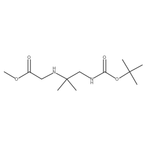 Methyl 2-(1-(tert-butoxycarbonylamino)-2-methylpropan-2-ylamino)acetate Structure