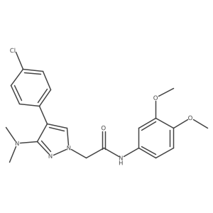 2-(4-(4-chlorophenyl)-3-(dimethylamino)-1H-pyrazol-1-yl)-N-(3,4-dimethoxyphenyl)acetamide Structure
