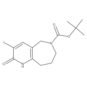 6H-Pyrido[3,2-c]azepine-6-carboxylic acid, 1,2,5,7,8,9-hexahydro-3-iodo-2-oxo-, 1,1-dimethylethyl ester Structure