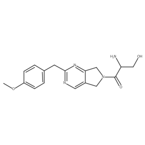 (S)-2-amino-3-hydroxy-1-(2-(4-methoxybenzyl)-5,7-dihydro-6H-pyrrolo[3,4-d]pyrimidin-6-yl)propan-1-one结构式