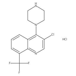 3-Chloro-4-(piperazin-1-yl)-8-(trifluoromethyl)quinoline hydrochloride Structure