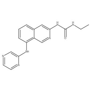 1-Ethyl-3-[8-(pyrazin-2-ylamino)isoquinolin-3-yl]urea结构式