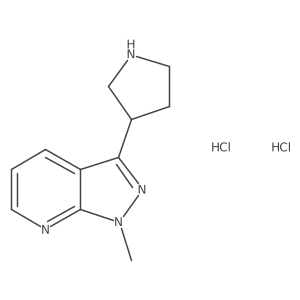1-Methyl-3-(pyrrolidin-3-yl)-1H-pyrazolo[3,4-b]pyridine dihydrochloride结构式