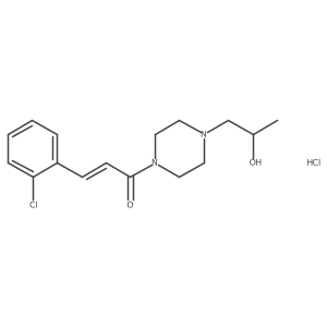 (E)-3-(2-chlorophenyl)-1-(4-(2-hydroxypropyl)piperazin-1-yl)prop-2-en-1-one hydrochloride结构式
