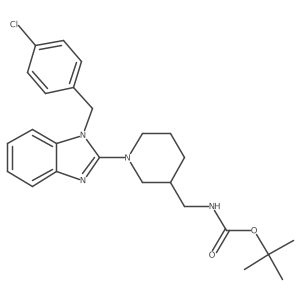 tert-butyl ((1-(1-(4-chlorobenzyl)-1H-benzo[d]imidazol-2-yl)piperidin-3-yl)methyl)carbamate结构式