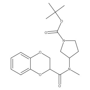 tert-Butyl 3-(N-methyl-2,3-dihydrobenzo[b][1,4]dioxine-2-carboxamido)pyrrolidine-1-carboxylate结构式