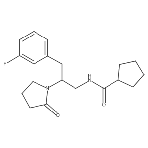 N-(3-(3-fluorophenyl)-2-(2-oxopyrrolidin-1-yl)propyl)cyclopentanecarboxamide Structure