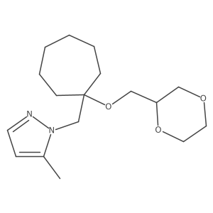 1-((1-((1,4-dioxan-2-yl)methoxy)cycloheptyl)methyl)-5-methyl-1H-pyrazole Structure