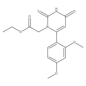 Ethyl 2-(6-(2,4-dimethoxyphenyl)-4-oxo-2-thioxo-3,4-dihydropyrimidin-1(2H)-yl)acetate Structure