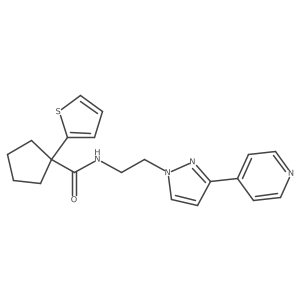 N-(2-(3-(pyridin-4-yl)-1H-pyrazol-1-yl)ethyl)-1-(thiophen-2-yl)cyclopentanecarboxamide结构式