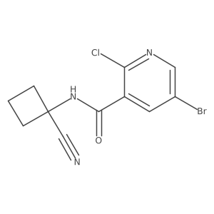 5-bromo-2-chloro-N-(1-cyanocyclobutyl)pyridine-3-carboxamide结构式
