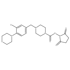 (2,5-Dioxopyrrolidin-1-yl) 4-[(3-chloro-4-morpholin-4-ylphenyl)methyl]piperazine-1-carboxylate结构式