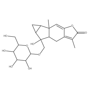 13-Hydroxy-4,9-dimethyl-13-[[3,4,5-trihydroxy-6-(hydroxymethyl)oxan-2-yl]oxymethyl]-6-oxatetracyclo[7.4.0.03,7.010,12]trideca-3,7-dien-5-one Structure