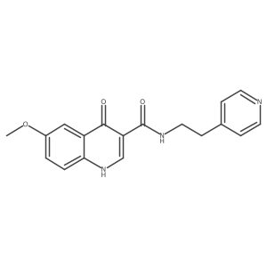 4-hydroxy-6-methoxy-N-[2-(pyridin-4-yl)ethyl]quinoline-3-carboxamide结构式