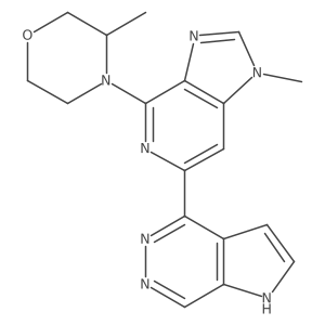1H-Imidazo[4,5-c]pyridine, 1-methyl-4-[(3R)-3-methyl-4-morpholinyl]-6-(1H-pyrrolo[2,3-d]pyridazin-4-yl)- Structure