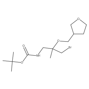 tert-butyl N-{3-bromo-2-methyl-2-[(oxolan-3-yl)methoxy]propyl}carbamate Structure