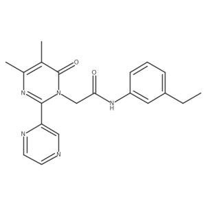 2-[4,5-Dimethyl-6-oxo-2-(pyrazin-2-YL)-1,6-dihydropyrimidin-1-YL]-N-(3-ethylphenyl)acetamide Structure