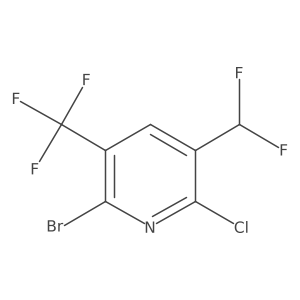 2-Bromo-6-chloro-5-(difluoromethyl)-3-(trifluoromethyl)pyridine Structure