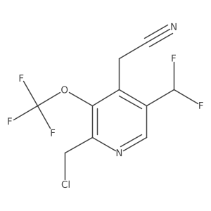2-(Chloromethyl)-5-(difluoromethyl)-3-(trifluoromethoxy)pyridine-4-acetonitrile结构式