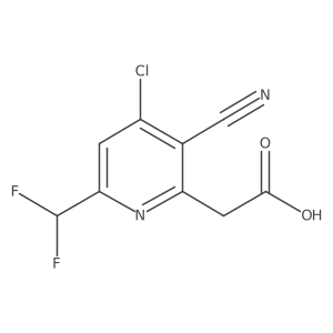 2-(4-Chloro-3-cyano-6-(difluoromethyl)pyridin-2-yl)acetic acid结构式