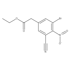 Ethyl 3-bromo-5-cyano-4-nitrophenylacetate Structure