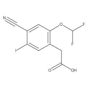 2-(4-Cyano-2-(difluoromethoxy)-5-iodophenyl)acetic acid Structure
