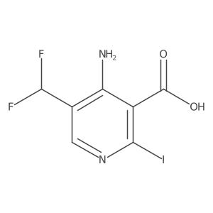 4-Amino-5-(difluoromethyl)-2-iodonicotinic acid Structure