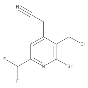2-(2-Bromo-3-(chloromethyl)-6-(difluoromethyl)pyridin-4-yl)acetonitrile Structure