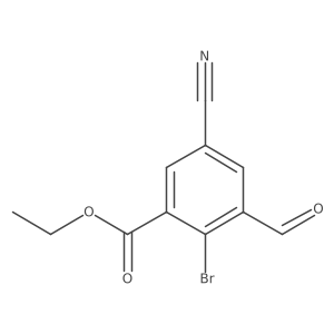 Ethyl 2-bromo-5-cyano-3-formylbenzoate结构式