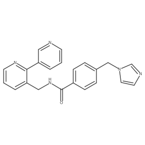 4-((1H-imidazol-1-yl)methyl)-N-([2,3'-bipyridin]-3-ylmethyl)benzamide结构式