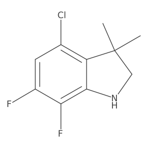 4-chloro-6,7-difluoro-3,3-dimethyl-2,3-dihydro-1H-indole结构式