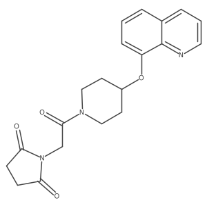 1-(2-Oxo-2-(4-(quinolin-8-yloxy)piperidin-1-yl)ethyl)pyrrolidine-2,5-dione结构式