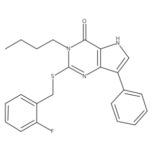 3-butyl-2-((2-fluorobenzyl)thio)-7-phenyl-3H-pyrrolo[3,2-d]pyrimidin-4(5H)-one Structure