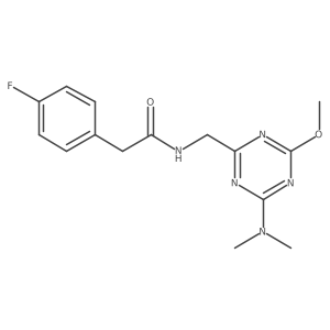 N-((4-(dimethylamino)-6-methoxy-1,3,5-triazin-2-yl)methyl)-2-(4-fluorophenyl)acetamide Structure