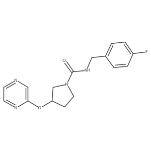 N-(4-fluorobenzyl)-3-(pyrazin-2-yloxy)pyrrolidine-1-carboxamide结构式
