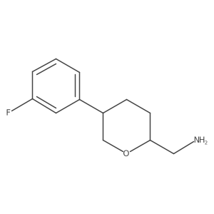 [(2S,5R)-5-(3-fluorophenyl)oxan-2-yl]methanamine结构式
