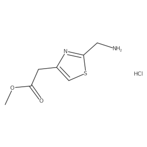 Methyl 2-[2-(aminomethyl)-1,3-thiazol-4-yl]acetate hydrochloride Structure