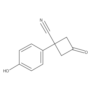 1-(4-Hydroxyphenyl)-3-oxocyclobutane-1-carbonitrile结构式