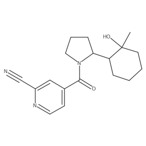 4-[2-(2-Hydroxy-2-methylcyclohexyl)pyrrolidine-1-carbonyl]pyridine-2-carbonitrile结构式