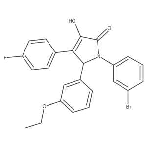 2H-Pyrrol-2-one, 1-(3-bromophenyl)-5-(3-ethoxyphenyl)-4-(4-fluorophenyl)-1,5-dihydro-3-hydroxy-结构式