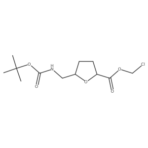 chloromethyl (2S,5R)-5-({[(tert-butoxy)carbonyl]amino}methyl)oxolane-2-carboxylate结构式