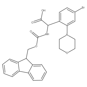 2-[4-bromo-2-(morpholin-4-yl)phenyl]-2-({[(9H-fluoren-9-yl)methoxy]carbonyl}amino)acetic acid结构式