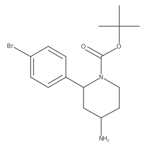 Tert-butyl 4-amino-2-(4-bromophenyl)piperidine-1-carboxylate结构式
