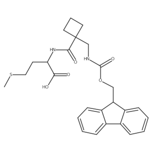 (2S)-2-({1-[({[(9H-fluoren-9-yl)methoxy]carbonyl}amino)methyl]cyclobutyl}formamido)-4-(methylsulfanyl)butanoic acid结构式