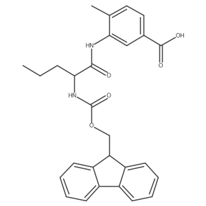 3-[(2R)-2-({[(9H-fluoren-9-yl)methoxy]carbonyl}amino)pentanamido]-4-methylbenzoic acid结构式