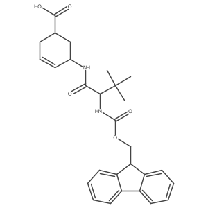5-[2-({[(9H-fluoren-9-yl)methoxy]carbonyl}amino)-3,3-dimethylbutanamido]cyclohex-3-ene-1-carboxylic acid结构式