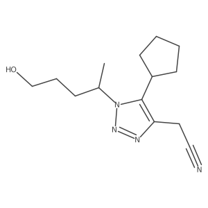 2-[5-cyclopentyl-1-(5-hydroxypentan-2-yl)-1H-1,2,3-triazol-4-yl]acetonitrile Structure